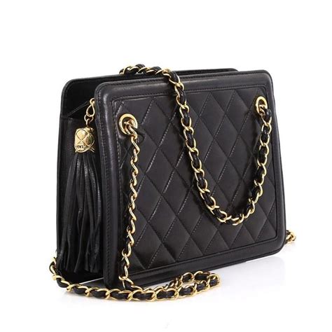 chanel vintage quilted tassle bag|pictures of old chanel purses.